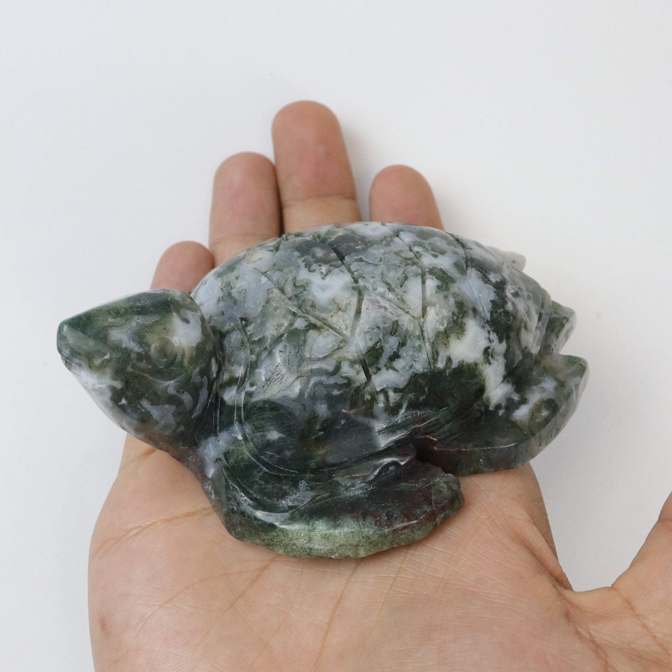 4.5 Inch Moss Agate Turtle F56