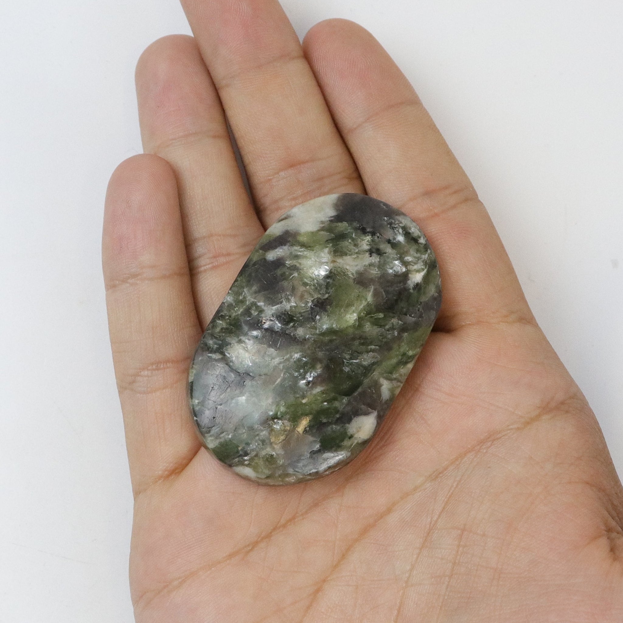2.25 Inch Green Mica Palm Stone N10