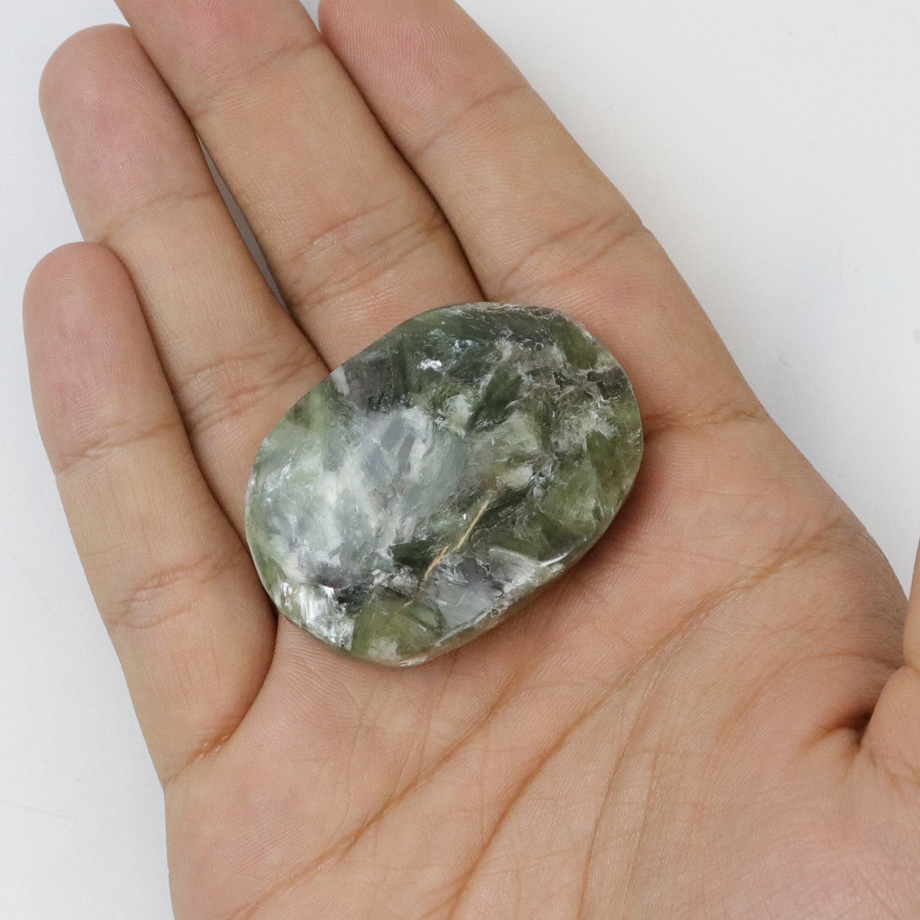 1.75 Inch Green Mica Palm Stone M9