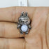 Adjustable Blue Lace Agate Labubu Ring F6