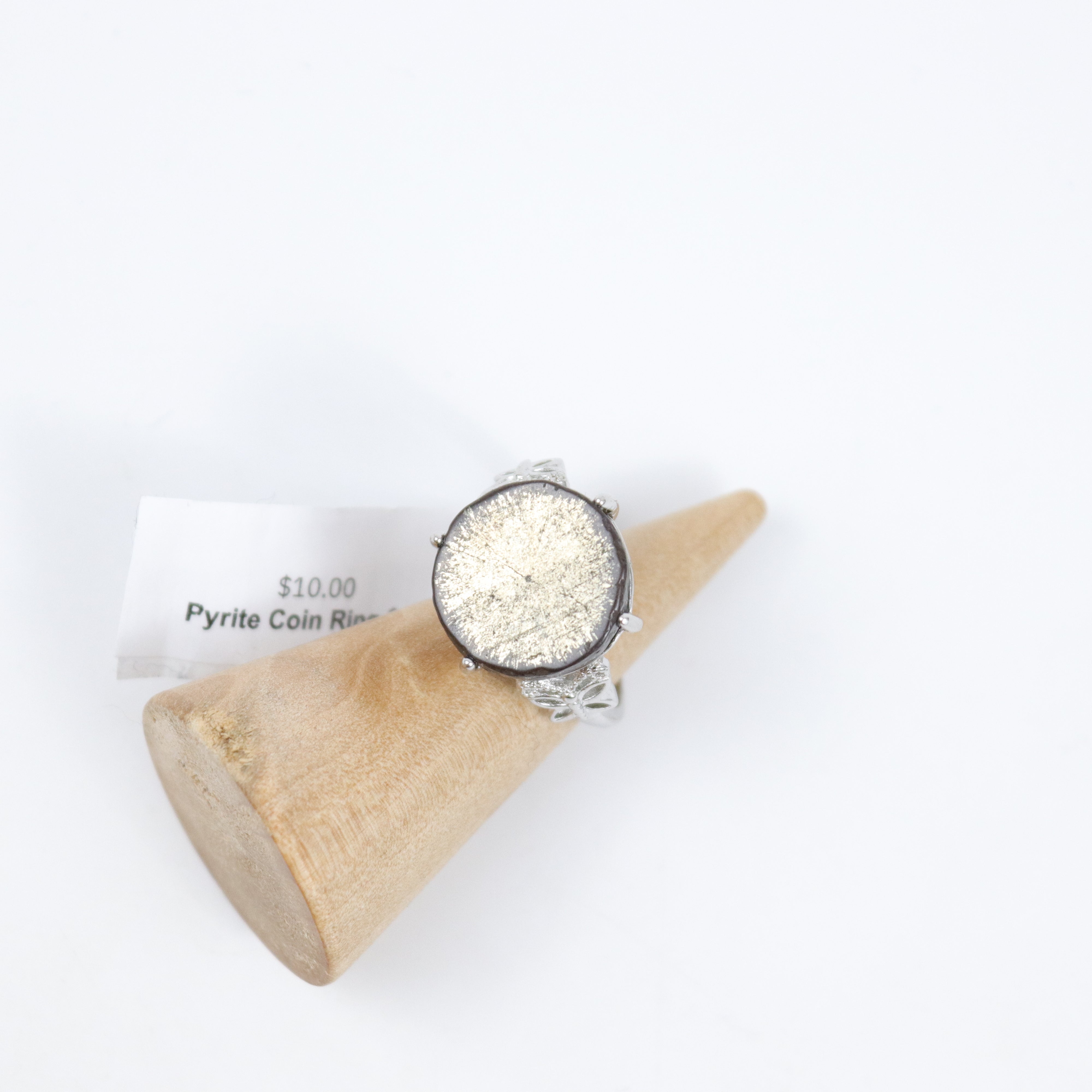 Adjustable Pyrite Coin Ring J10