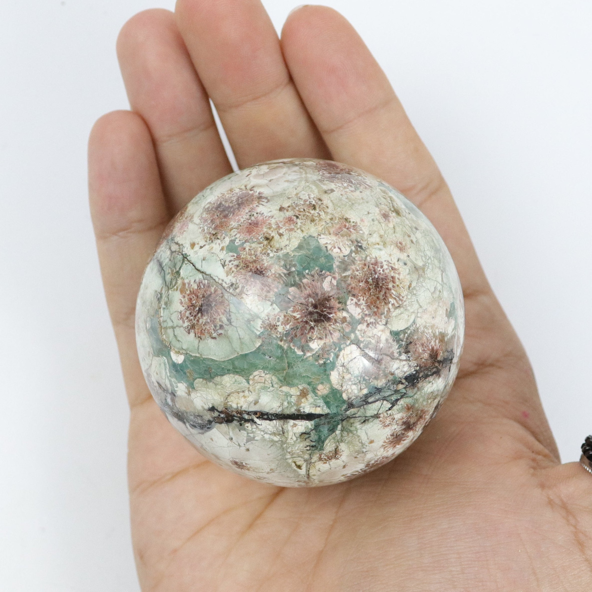 2 Inch Russian Flower Agate Sphere E29