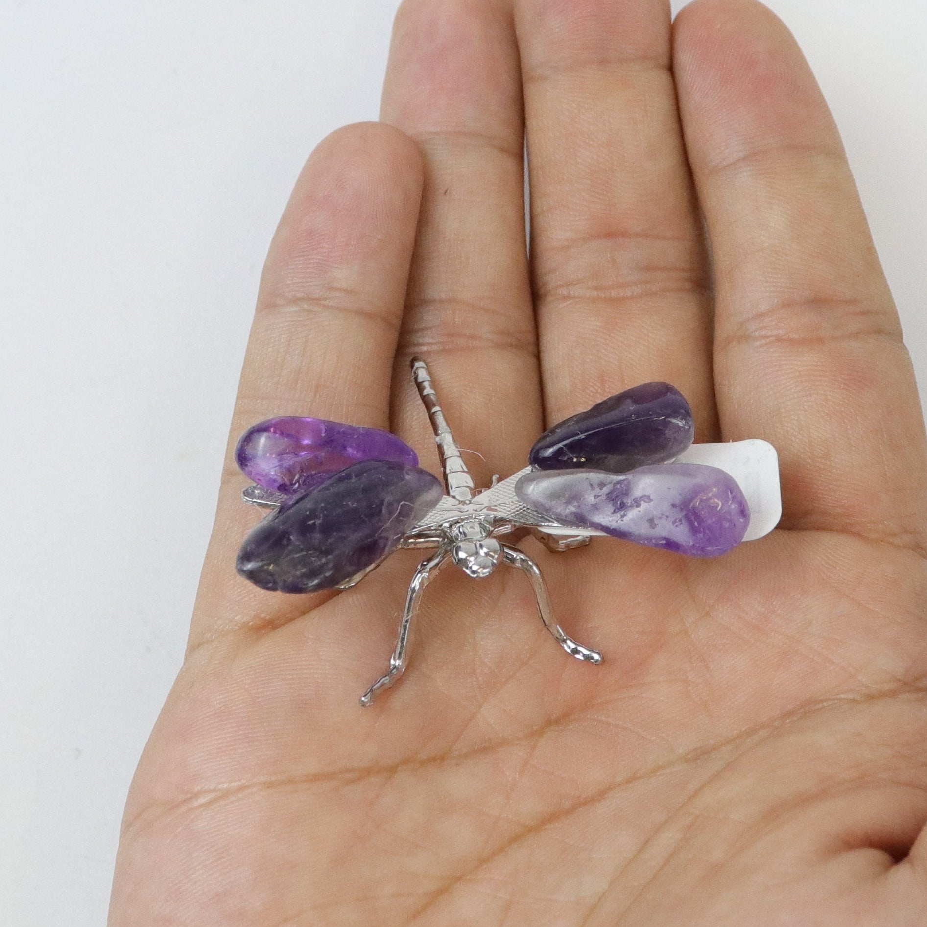 2 Inch Amethyst Gem Chip Dragonfly B8