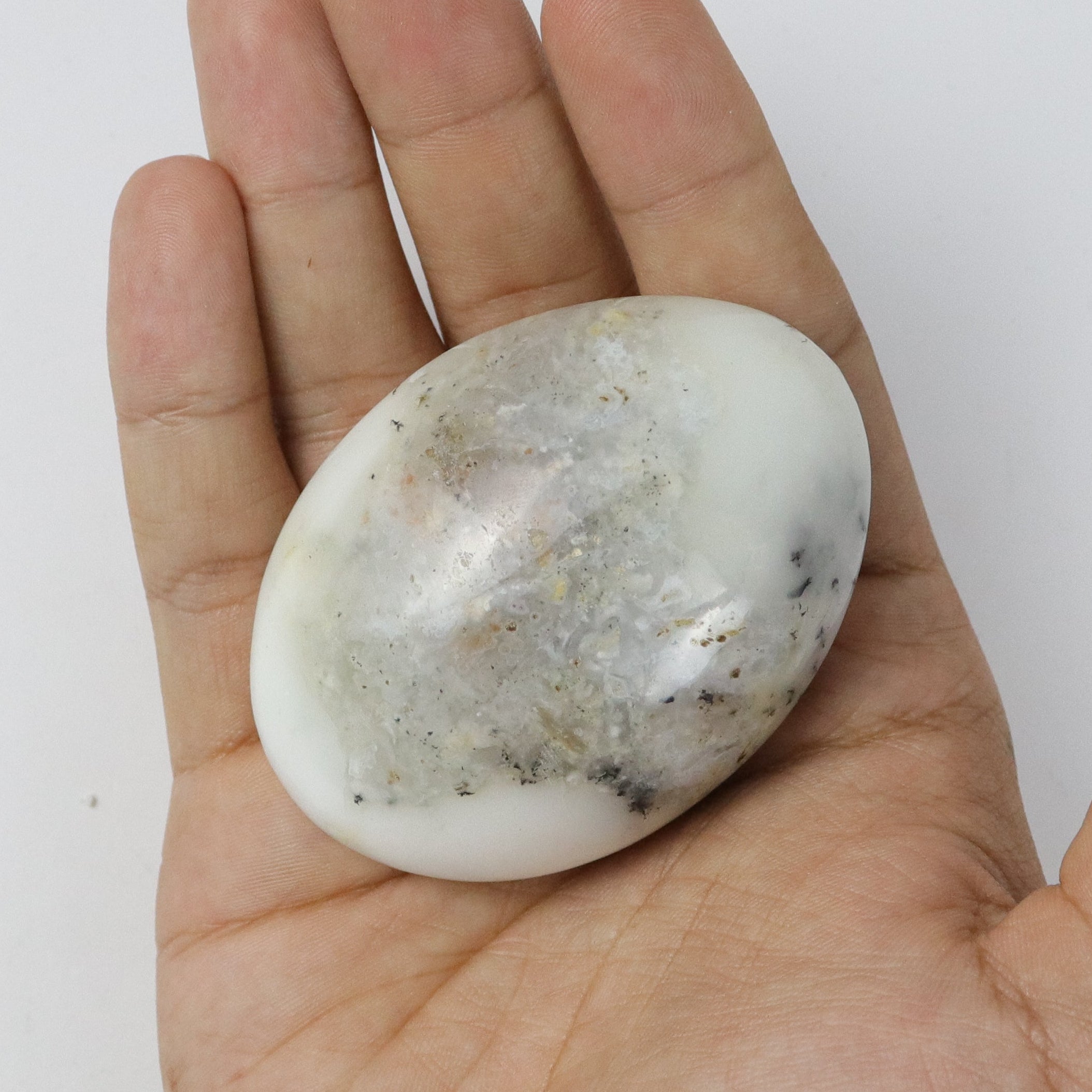 2.75 Inch Dendritic Opal Palm Stone Q9