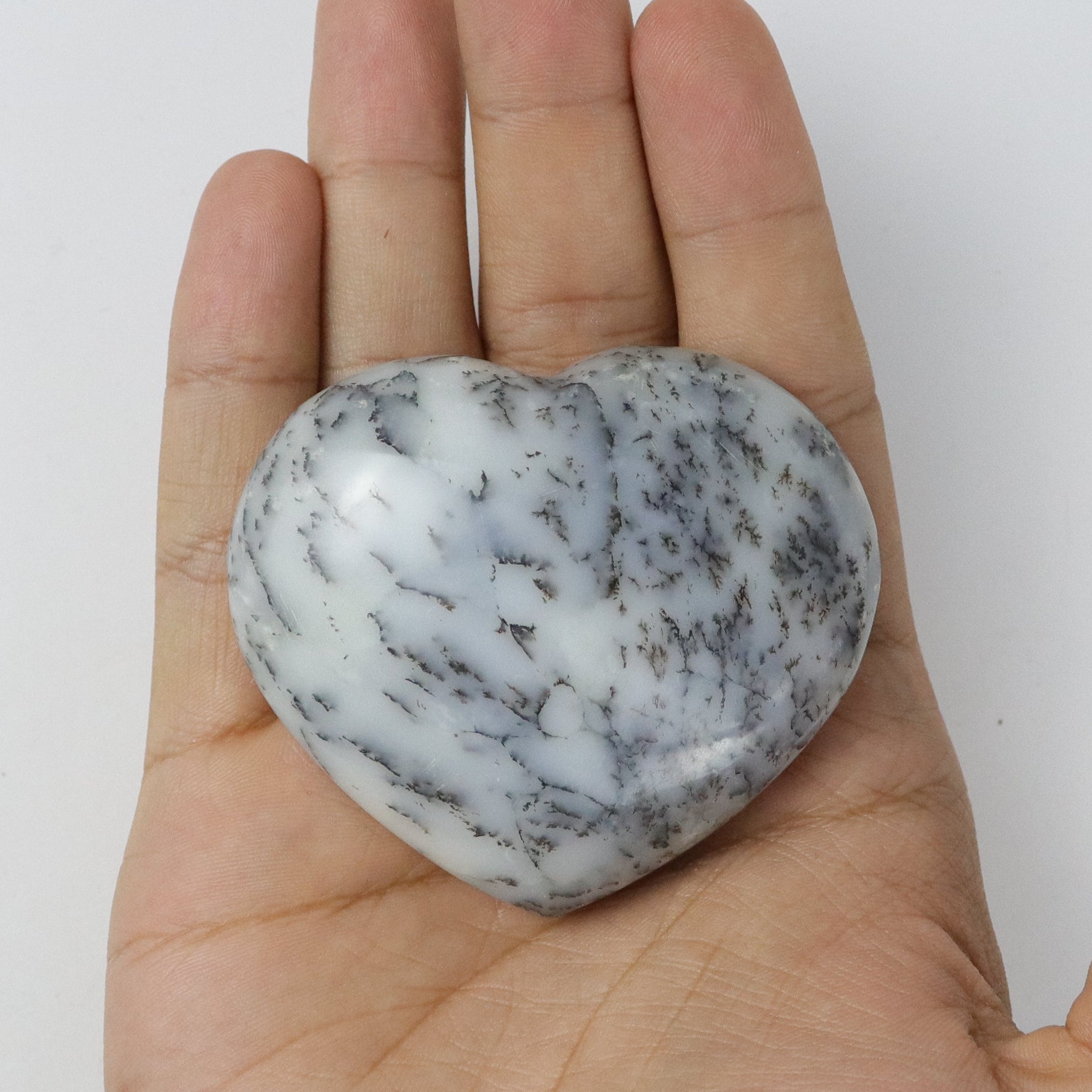 2.5 Inch Dendritic Opal Heart B6