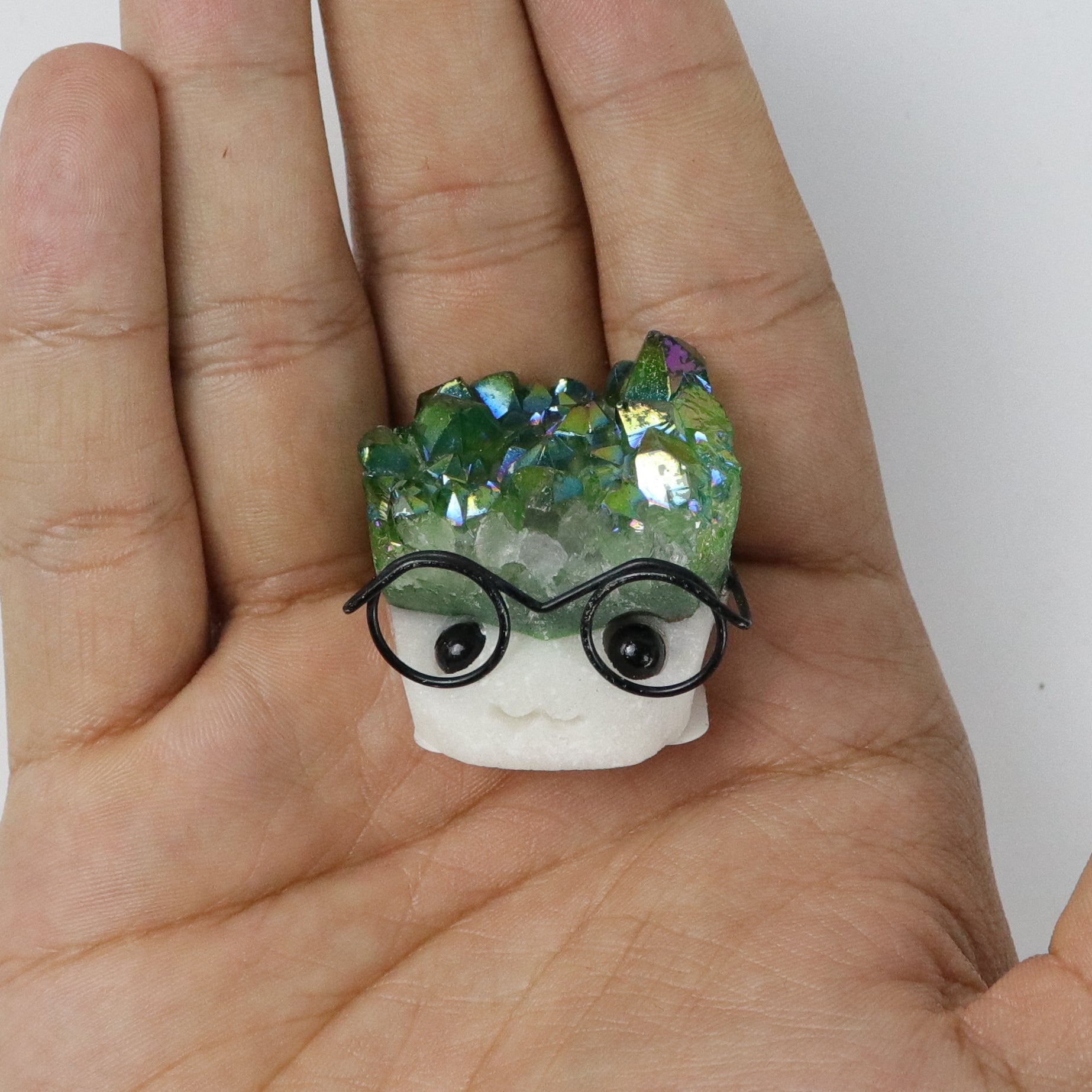 1 Inch Green Aura Quartz Rock Buddy A10