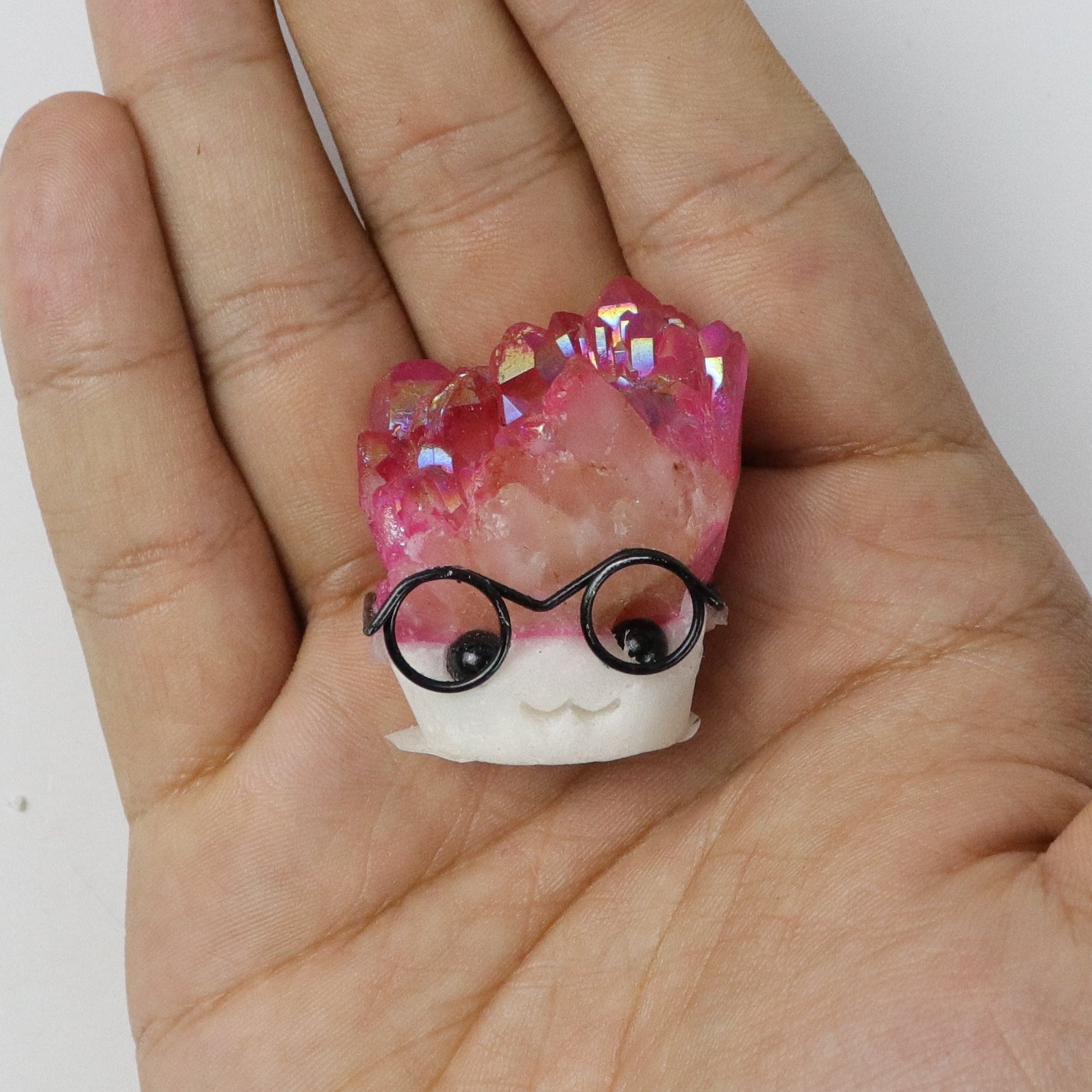 1 Inch Pink Aura Quartz Rock Buddy K10