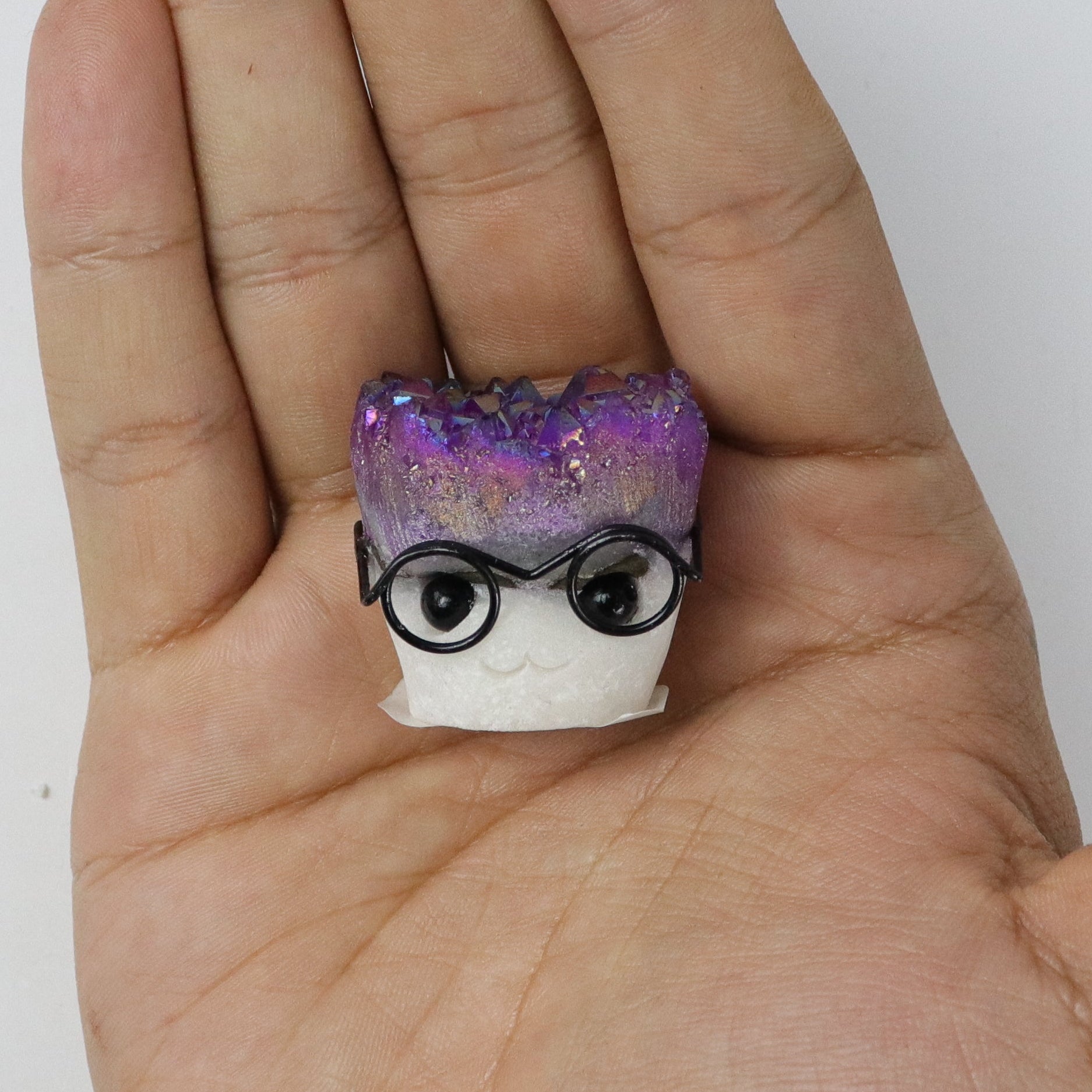1 Inch Purple Aura Quartz Rock Buddy M10