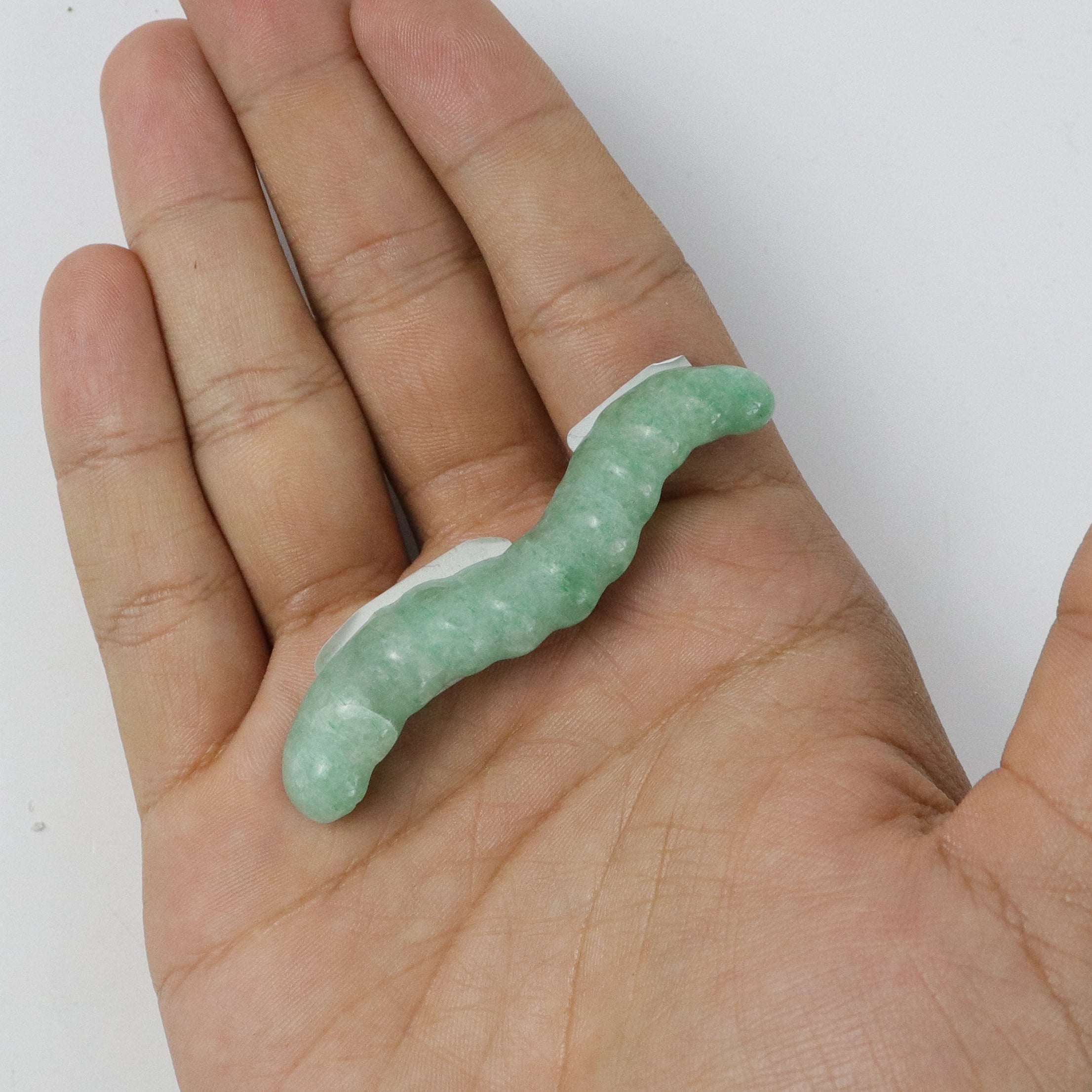 2.5 Inch Green Aventurine Caterpillar M6