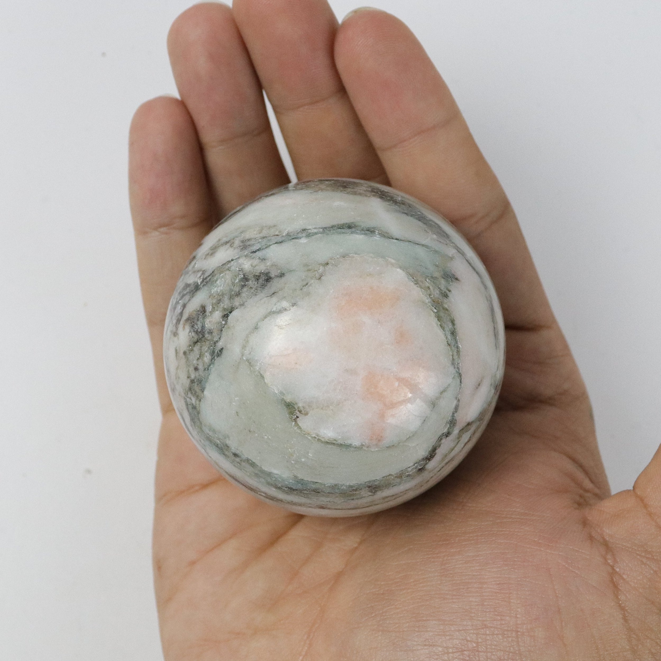 2.25 Inch Fuchsite & Sunstone Sphere A24