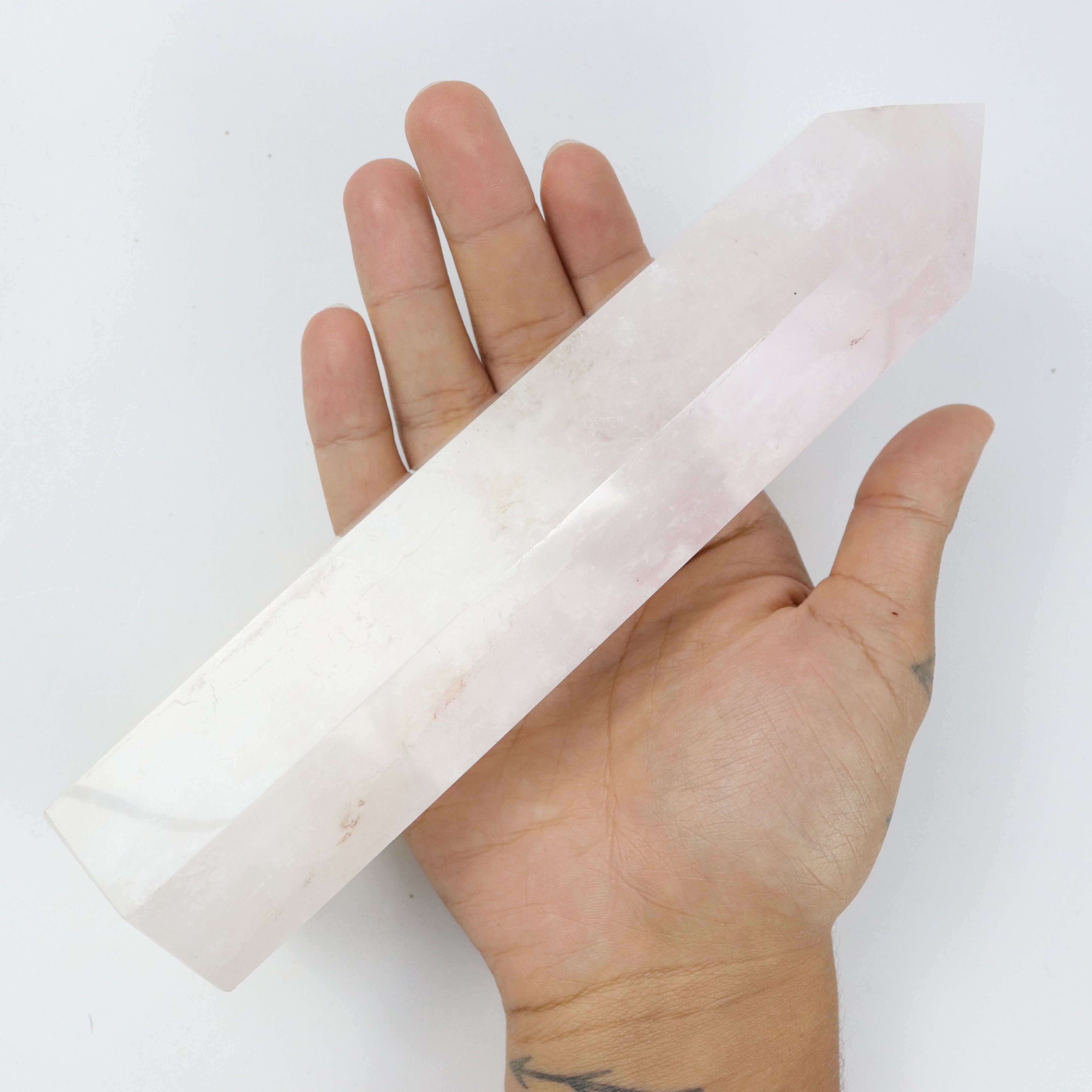 8.5 Inch Rose Quartz Tower J65