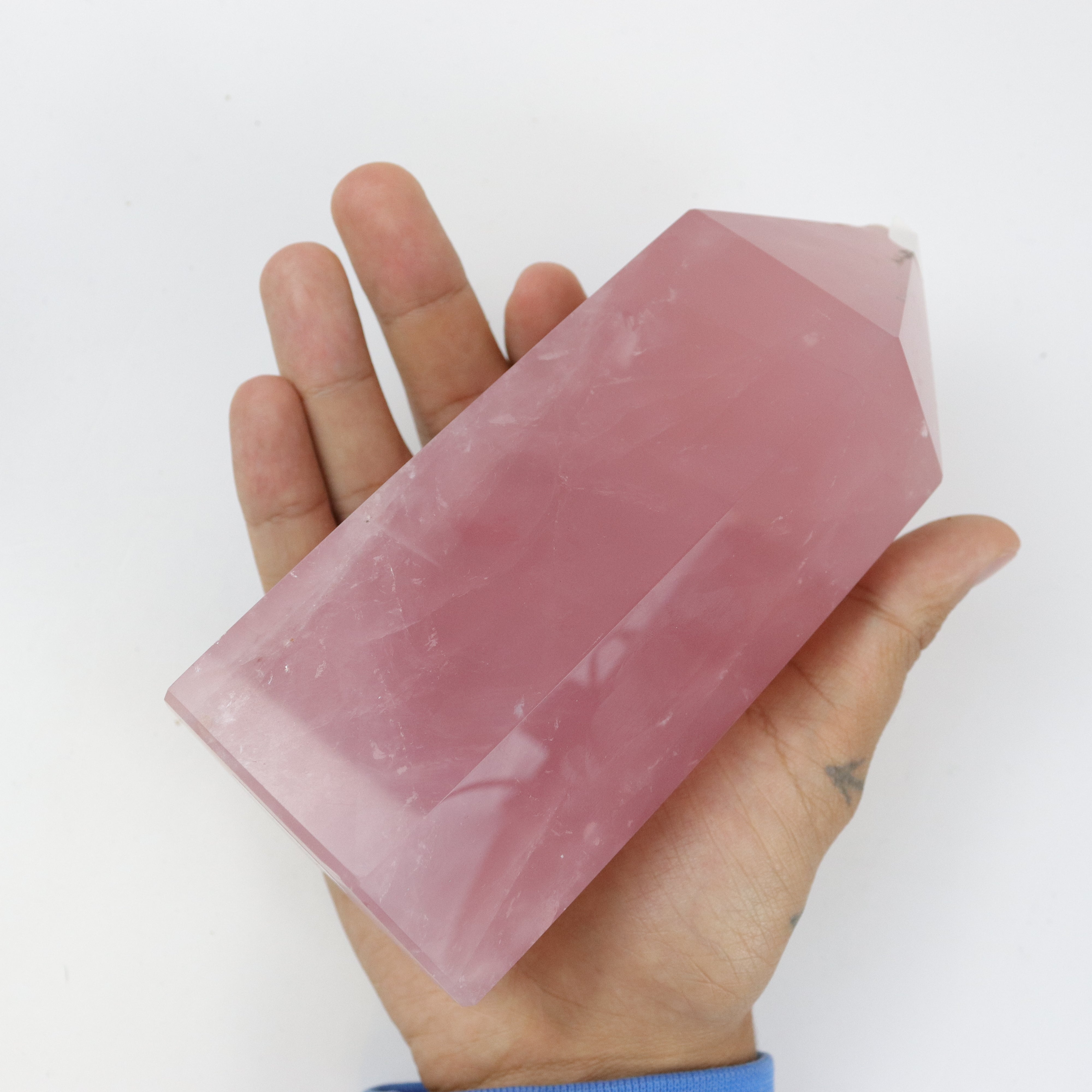 6.75 Inch HQ Rose Quartz Tower A124