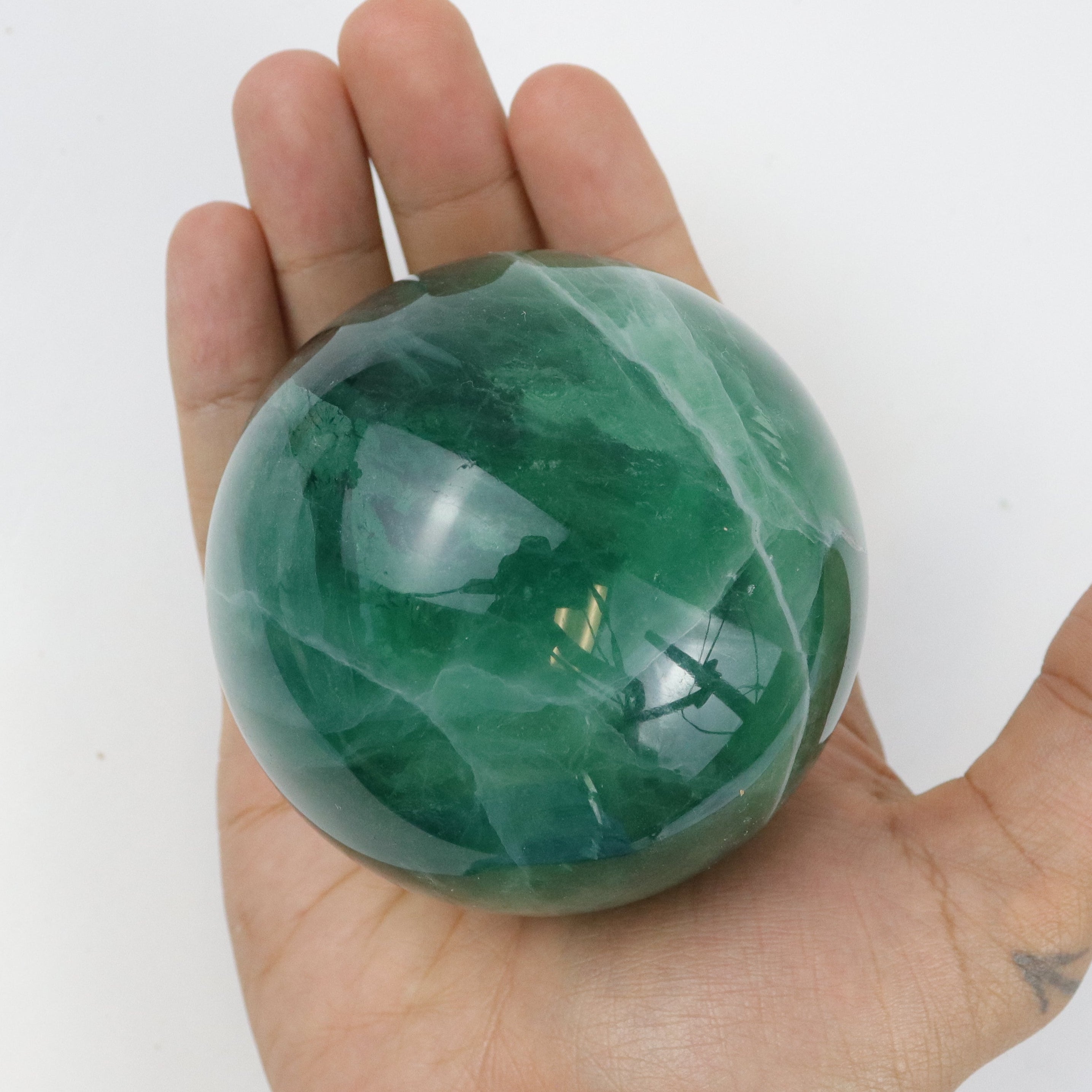 3 Inch Forest Green Fluorite Sphere F63
