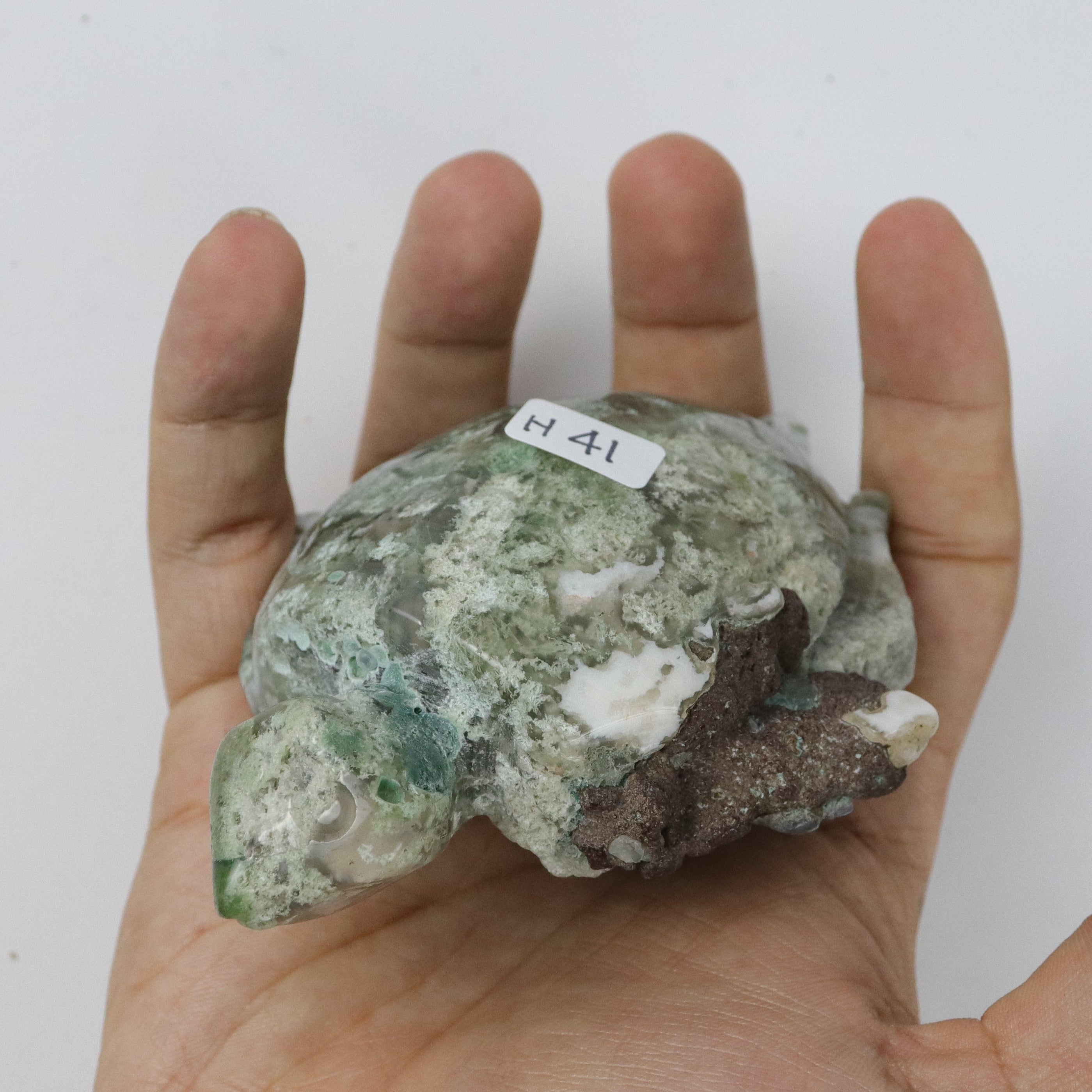 4.5 Inch Moss Agate Turtle H41