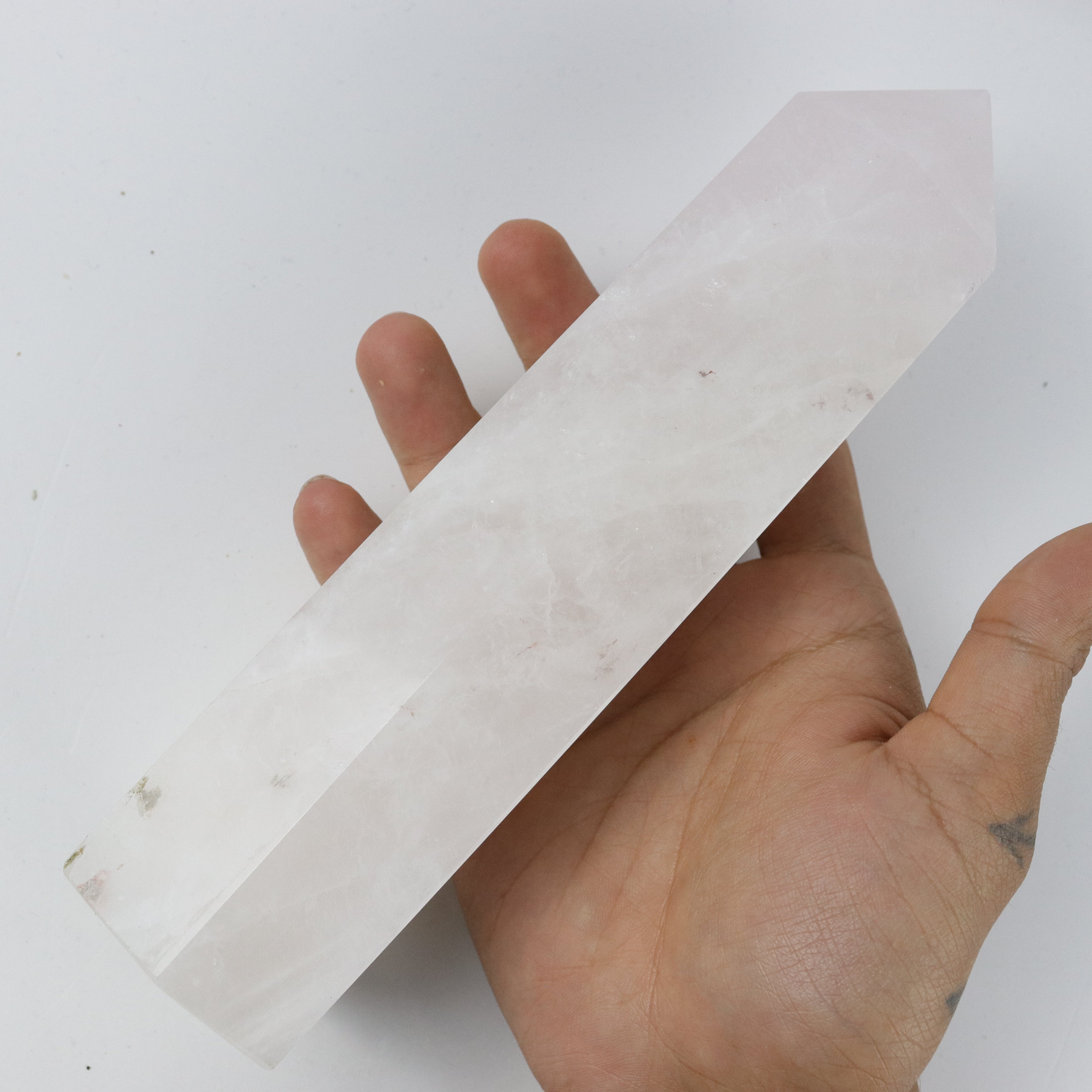 8.75 Inch Rose Quartz Tower G79