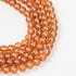 6mm Dark Orange Glass Bead Strand 31" Loop $3.75