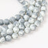 8mm Grey/White Glass Bead Strand 30" Loop $4.00