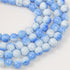 10mm Blue Speckled Painted Glass Bead Strand 30" Loop $5.00