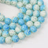 8mm Light Blue Speckled Painted Glass Bead Strand 27" Loop $4.00