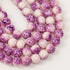 10mm Purple Speckled Painted Glass Bead Strand 30" Loop $5.00