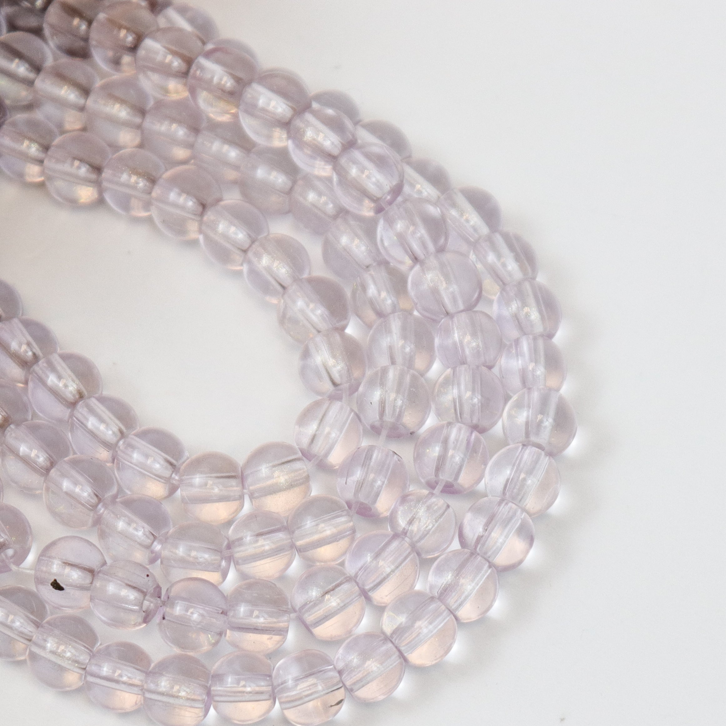 6mm Light Purple Glitter Powder Glass Bead Strand 30" Loop $3.75 (Copy)