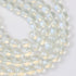 10mm Clear/Blue Glitter Powder Glass Bead Strand 32" Loop $5.00