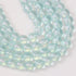 10mm Turquoise Blue Glitter Powder Glass Bead Strand 32" Loop $5.00