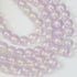 10mm Light Purple Glitter Powder Glass Bead Strand 32" Loop $5.00
