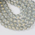 10mm Grey/Yellow Glitter Powder Glass Bead Strand 32" Loop $5.00