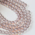 8mm Dark Pink Glitter Powder Glass Bead Strand 31" Loop $4.00