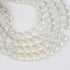 8mm Clear/Blue Glitter Powder Glass Bead Strand 31" Loop $4.00