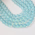 8mm Light Blue Glitter Powder Glass Bead Strand 31" Loop $4.00