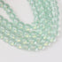 8mm Light Green Glitter Powder Glass Bead Strand 31" Loop $4.00