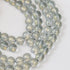 8mm Grey/Yellow Glitter Powder Glass Bead Strand 31" Loop $4.00