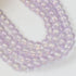 8mm Light Purple Glitter Powder Glass Bead Strand 31" Loop $4.00