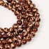 8mm Gold Mosaic Painted Brown/Yellow Glass Bead Strand