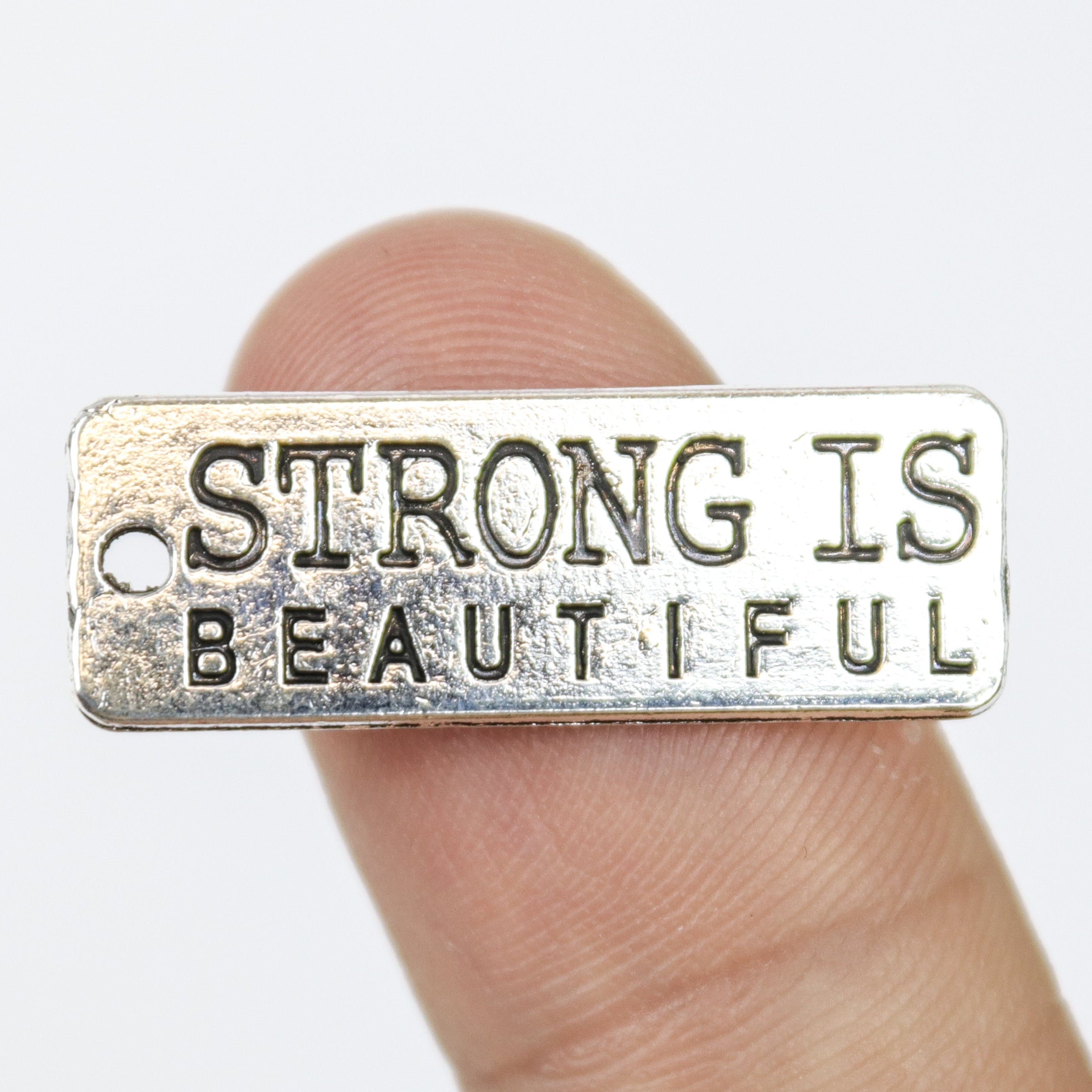 $1.50 "Strong Is Beautiful" Alloy Charm Pack (5 Charms)