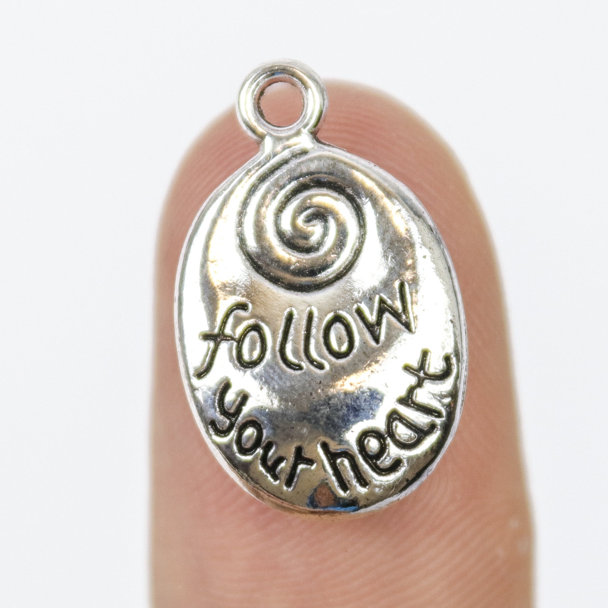 $1.50 "Follow Your Heart" Alloy Charm Pack (5 Charms)