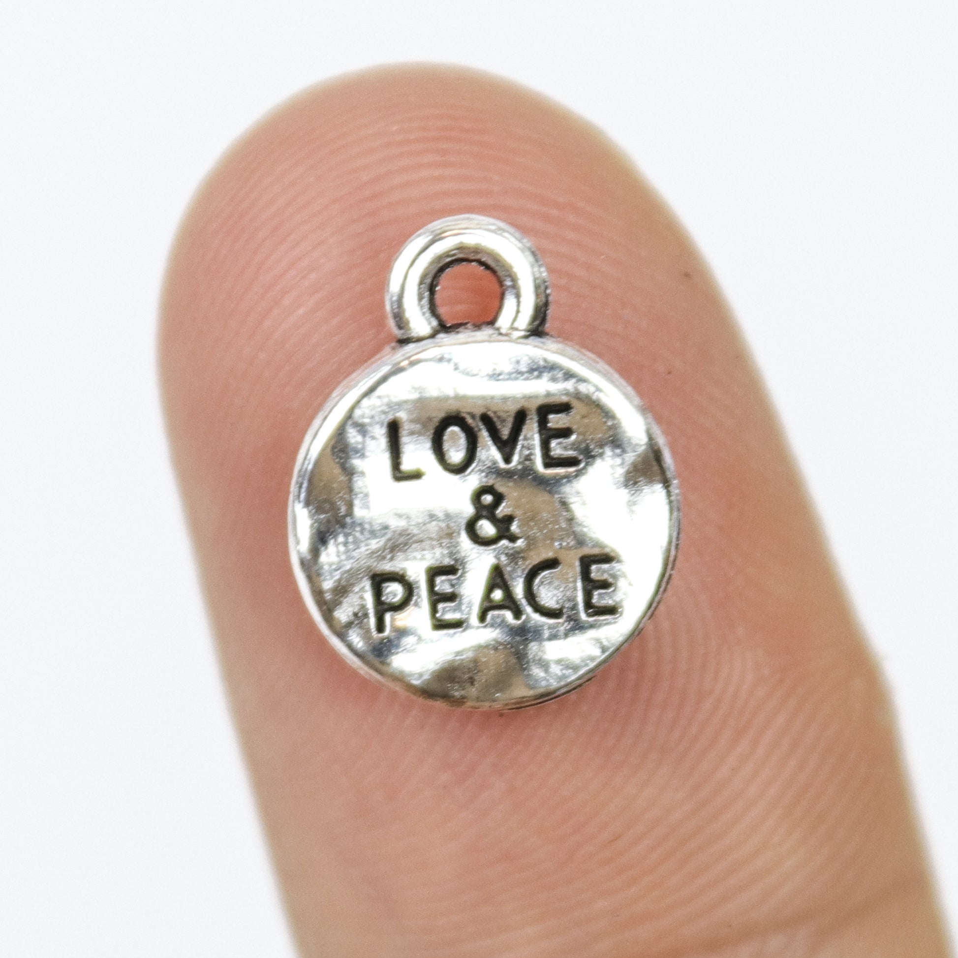 $1.50 "Love And Peace" Alloy Charm Pack (5 Charms)
