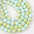 10mm Light Blue/Green Watercolour Painted Glass Bead Strand 30" Loop $5.00