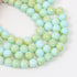 8mm Light Blue/Green Watercolour Painted Glass Bead Strand 30" Loop $4.00