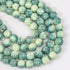 10mm Light Turquoise Watercolour Painted Glass Bead Strand 30" Loop $5.00