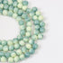 6mm Light Turquoise Watercolour Painted Glass Bead Strand 32" Loop $3.75