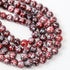 8mm Dark Red Turtle Shell Glass Bead Strand 30-Inch Loop $4.00