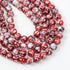 8mm Red Turtle Shell Glass Bead Strand 30-Inch Loop $4.00