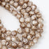 8mm Light Brown Turtle Shell Glass Bead Strand 30-Inch Loop $4.00