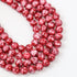 8mm Light Red Turtle Shell Glass Bead Strand 30-Inch Loop $4.00