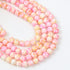 6mm Pink/Yellow Turtle Shell Glass Bead Strand 32-Inch Loop $3.75
