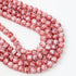 6mm Light Red Turtle Shell Glass Bead Strand 32-Inch Loop $3.75