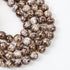 10mm Brown Turtle Shell Glass Bead Strand 30-Inch Loop $5.00